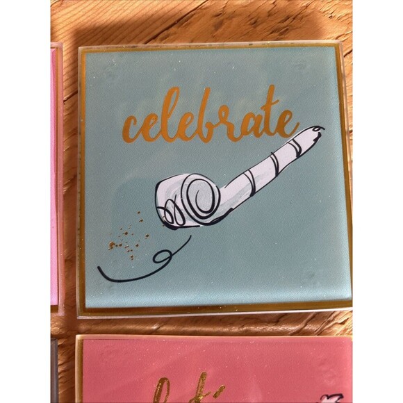 Glass Party Coaster Set Of 4 - Picture 3 of 9